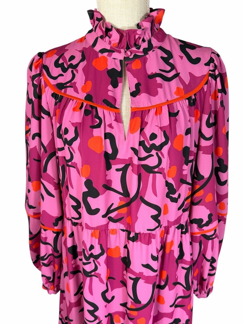 Tuckernuck Crosby by Mollie Burch Delphine Expressive Floral Ruffle Neck Dress - Picture 5 of 10
